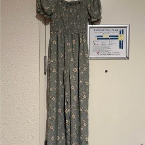 Inspired Hearts Floral Green Jumpsuit